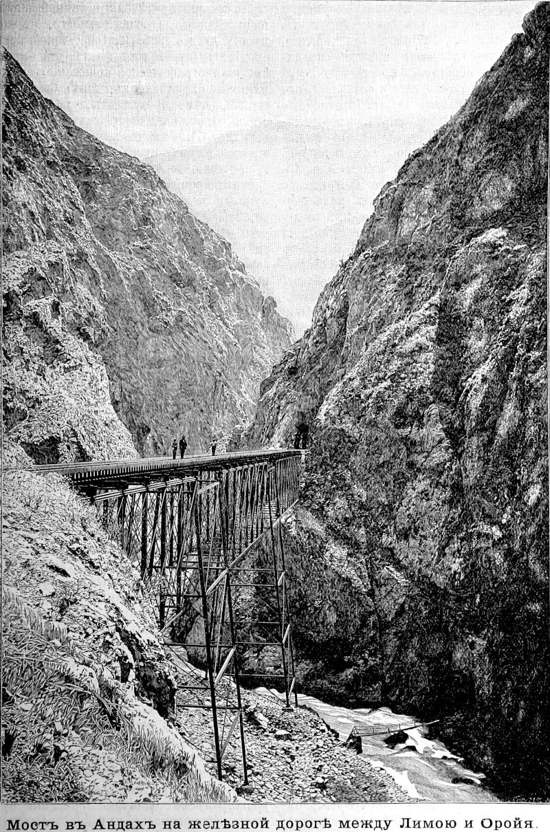 017 Мост в Андах на железной дороге между Лимою и Оройя